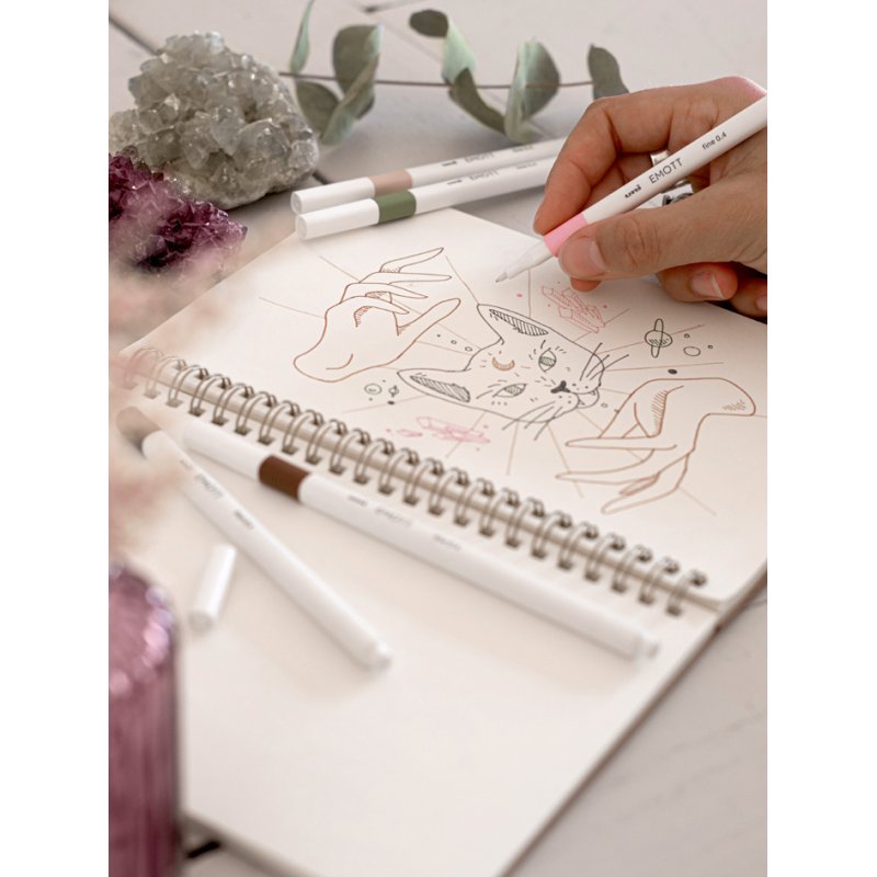 uni-ball fineliner EMOTT set Mystical Spirit, 0,4 mm, 5 stuks